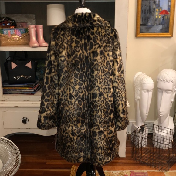 Rachel Parcell Faux Fur Leopard Print Coat M NWT - Picture 5 of 5